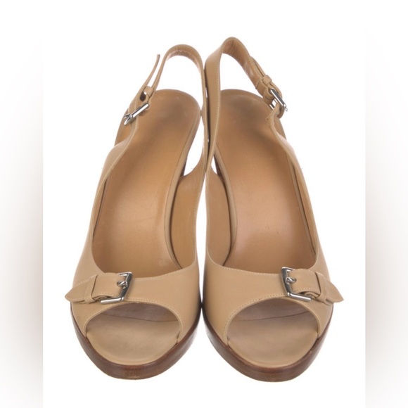 Hermes Leather Slingback Sandals TAN size 8